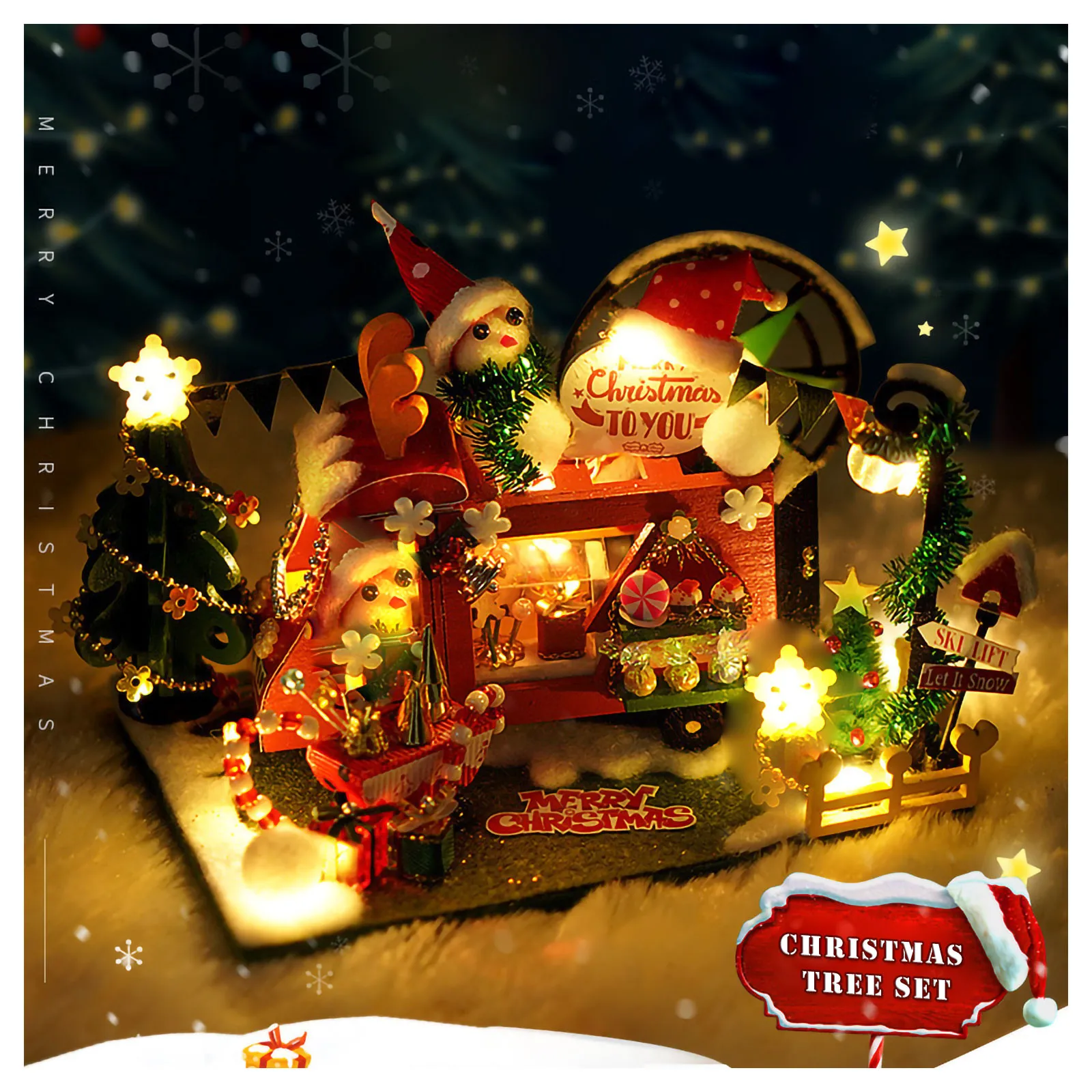 Домик для собственной сборки Рождественский домик деревянный ручной работы