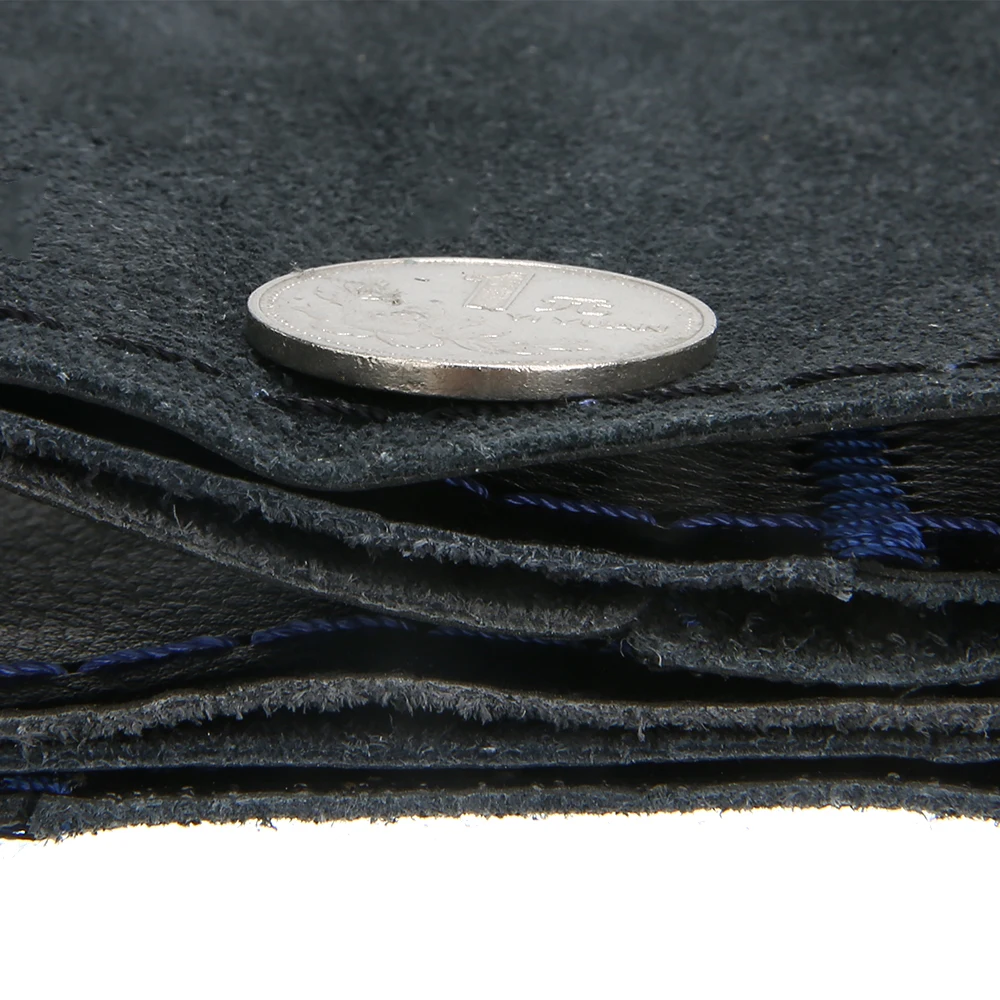 1PC Black+Blue DIY Car Steering Wheel Cover Genuine Leather Covering 38cm W/ Needles Thread For Auto Decorative Accessories | Автомобили и