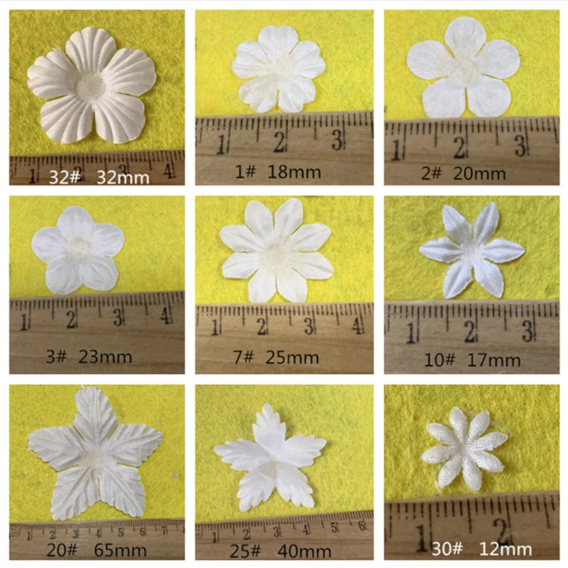 Атласная повязка на голову с белыми цветами 200 шт./лот 2 см/3 см/4 см для украшения