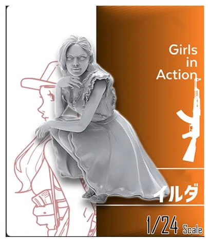 Разобранная летняя девушка 1/24 с юбкой историческая Современная фигурка из смолы