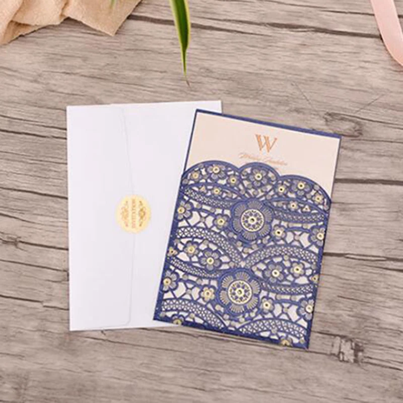 1 шт. элегантная Лазерная открытка на свадьбу приглашения кружевные открытки