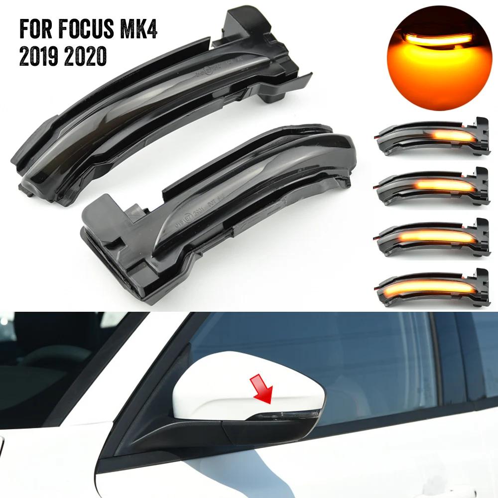 

LHD Dynamic Turn Signal Light LED Side Mirror Sequential Indicator Blinker For Ford Focus 4 MK4 2019 2020