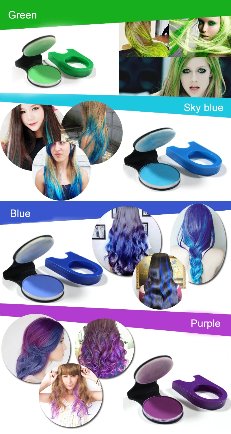 Лидер продаж 8 цветов портативный меловой порошок для волос временная Пастельная