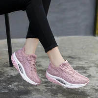 women tennis shoes breathable mesh soft woman sports shoes lace up female footwear outdoor jogging walking sneakers flats shoes