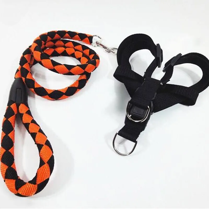 Шлейка жилетка для собак и кошек нейлоновый поводок прогулок с щенками больших