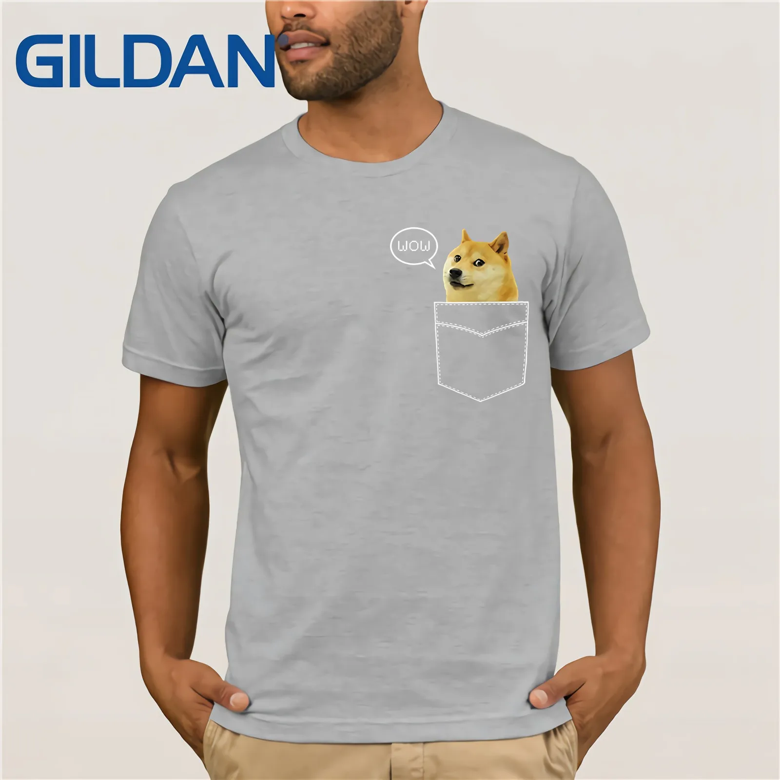 Шиба ину футболка Pocket Doge такая Wow Dank Pixel милая собака футболка Летняя мужская футболка с коротким рукавом