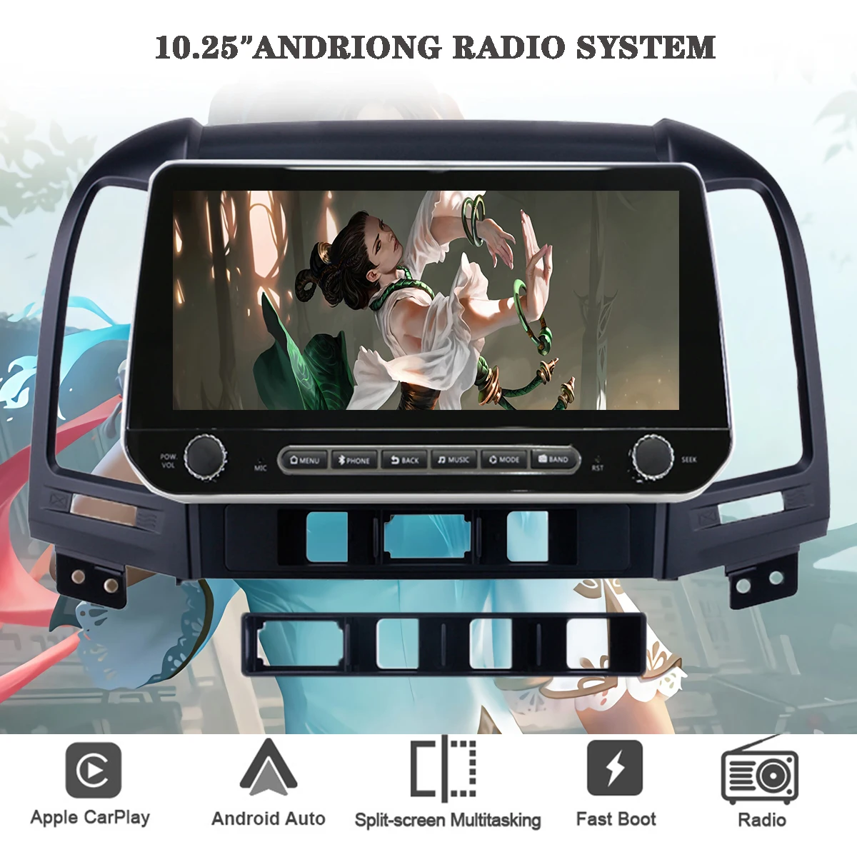 For Hyundai Santa Fe 2006-2012 Gps Navi Monitor Cassette Hu