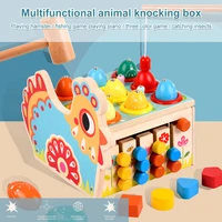 wooden pounding bench w magnetic fishing game xylophone wooden musical hammer toy with music player early education