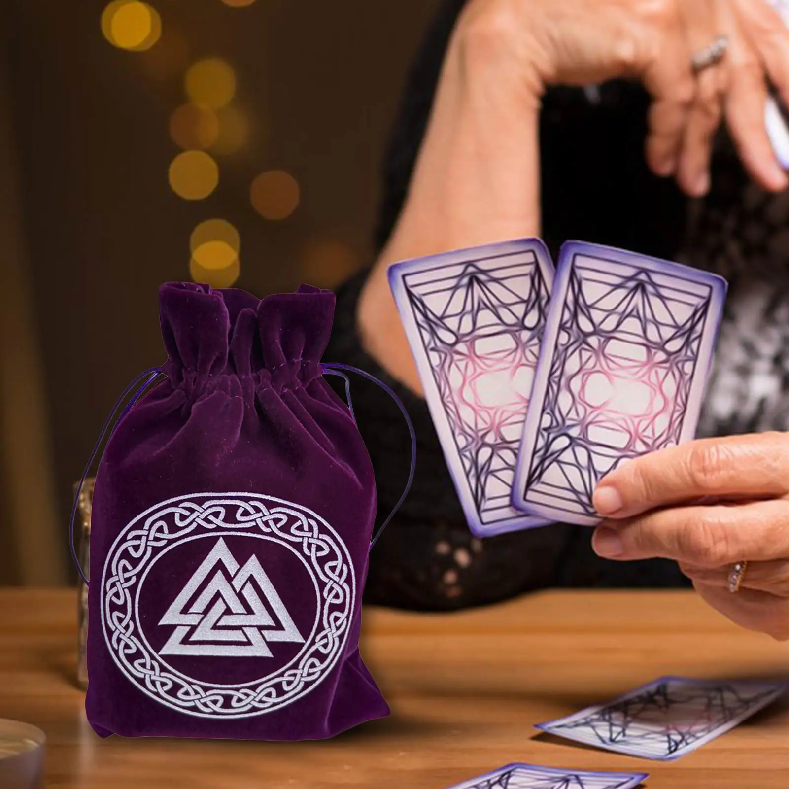 

Бархатная сумка для хранения карт Таро 12 созвездий, мини-сумка для хранения карт настольных игр на шнурке, сумка для хранения Таро для насто...