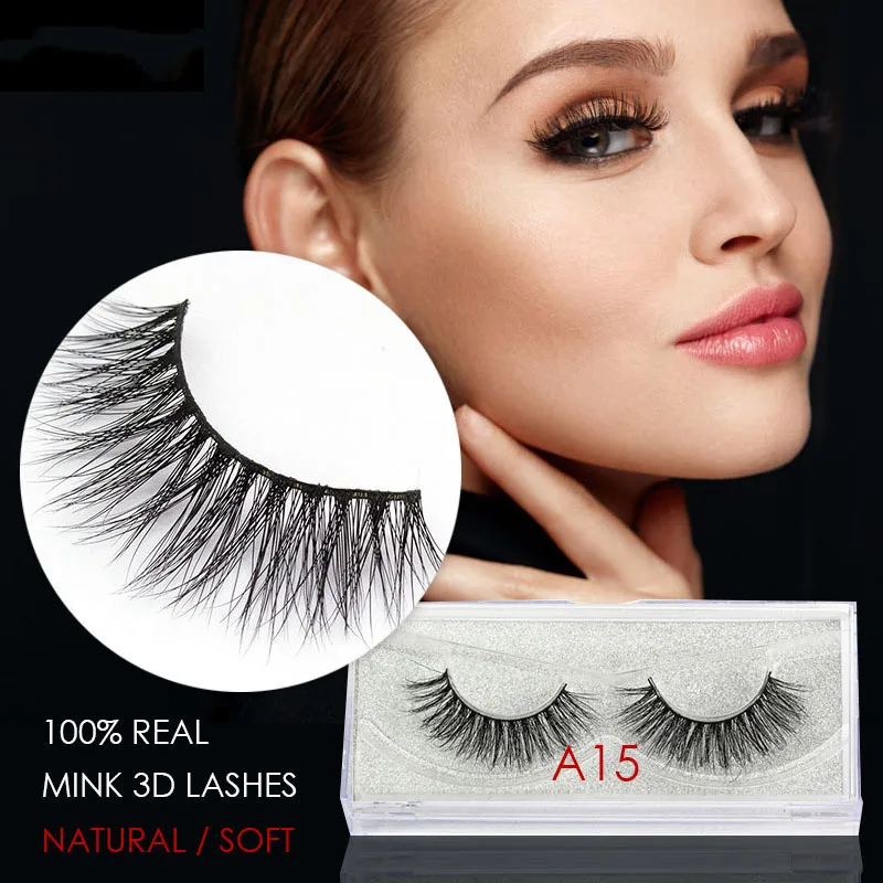 Genailish 3D норковые ресницы ручной работы премиум волосы Накладные полная полоса