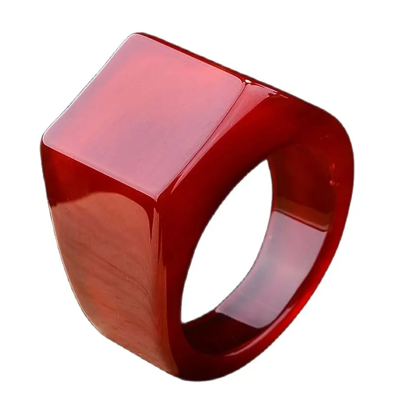 

CHINA FOLK Traditional Agate Carving- Natural Agate China Carving Ring