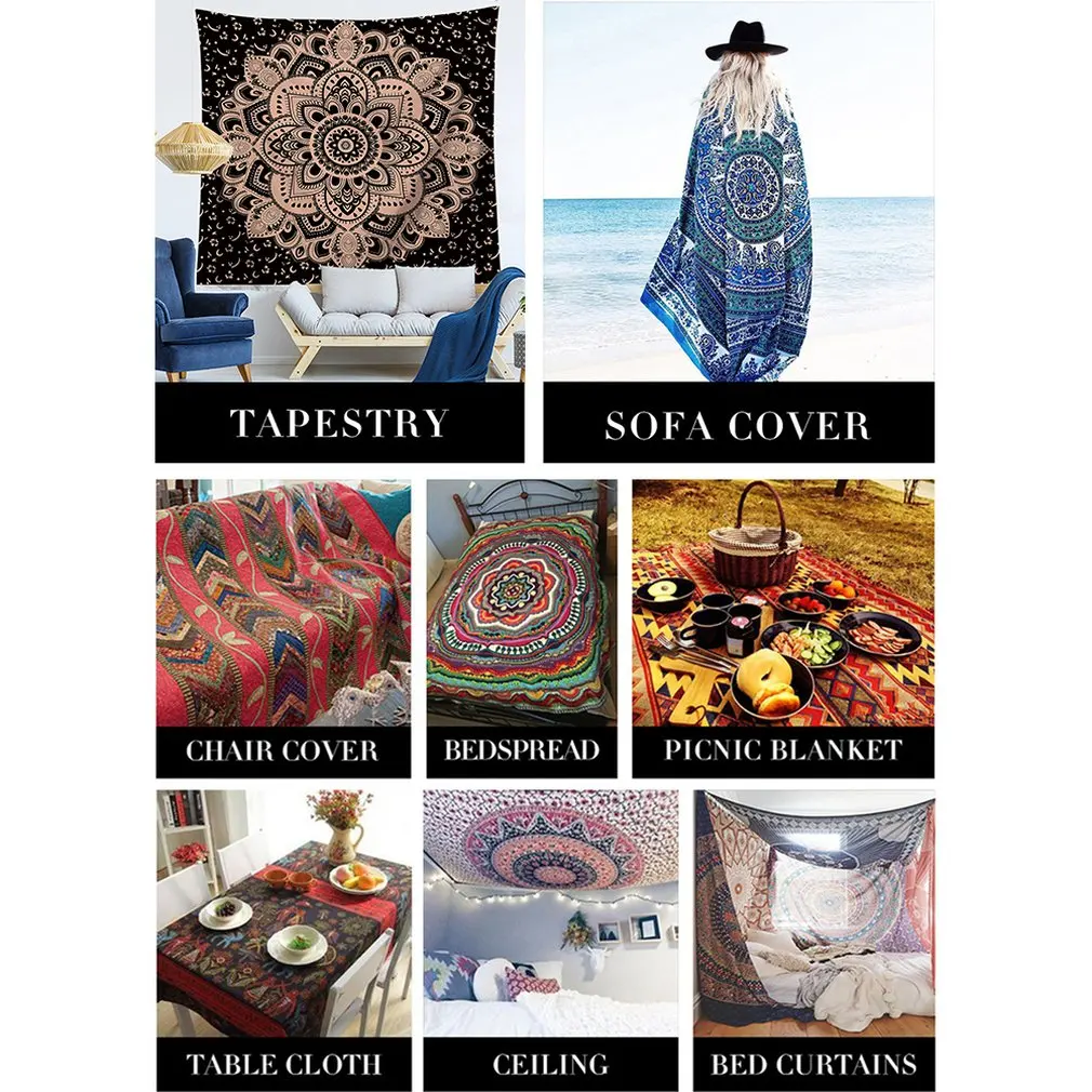 Mandala Pattern Fashion Tapestry Hanging Wall Home Decor Picnic Blanket Beach Towel Bed Curtains | Дом и сад