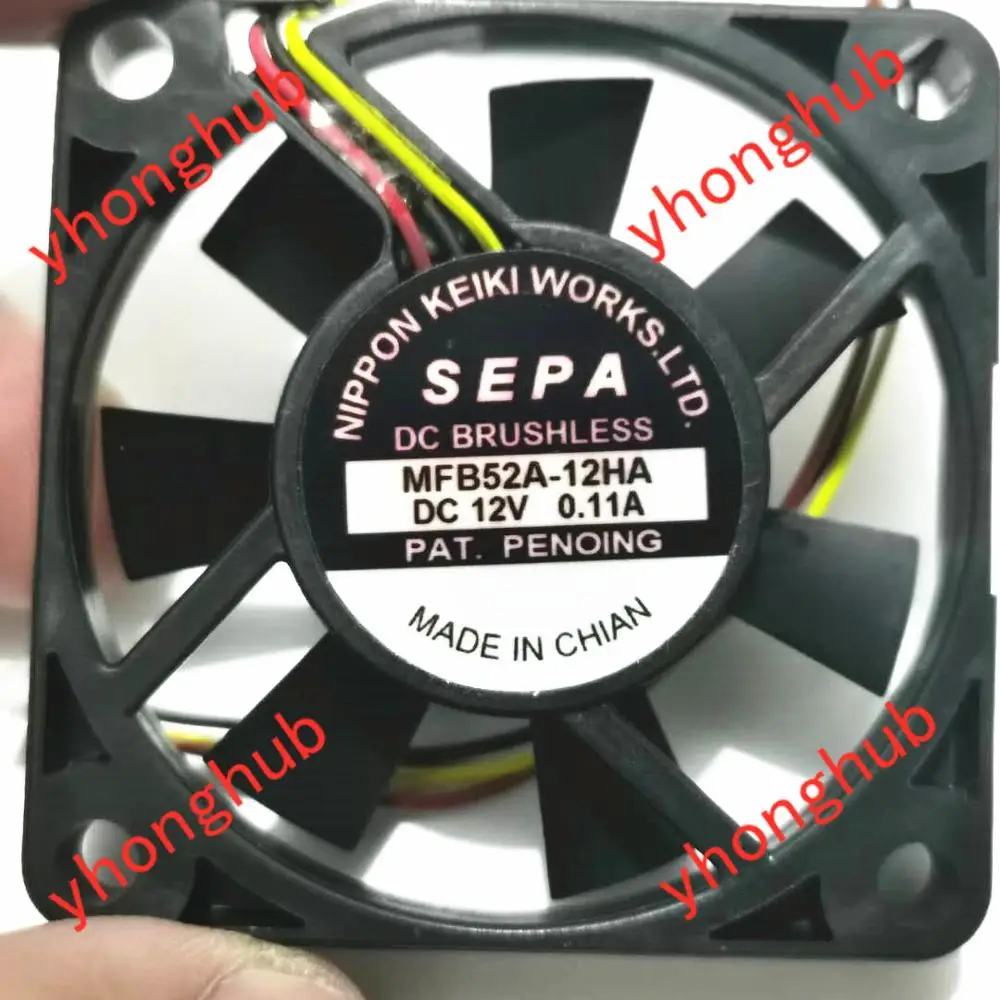 SEPA MFB52A 12HA DC 12V 0.11A 50x50x10 мм 3 Провода Сервер вентилятор охлаждения|Кулеры и системы