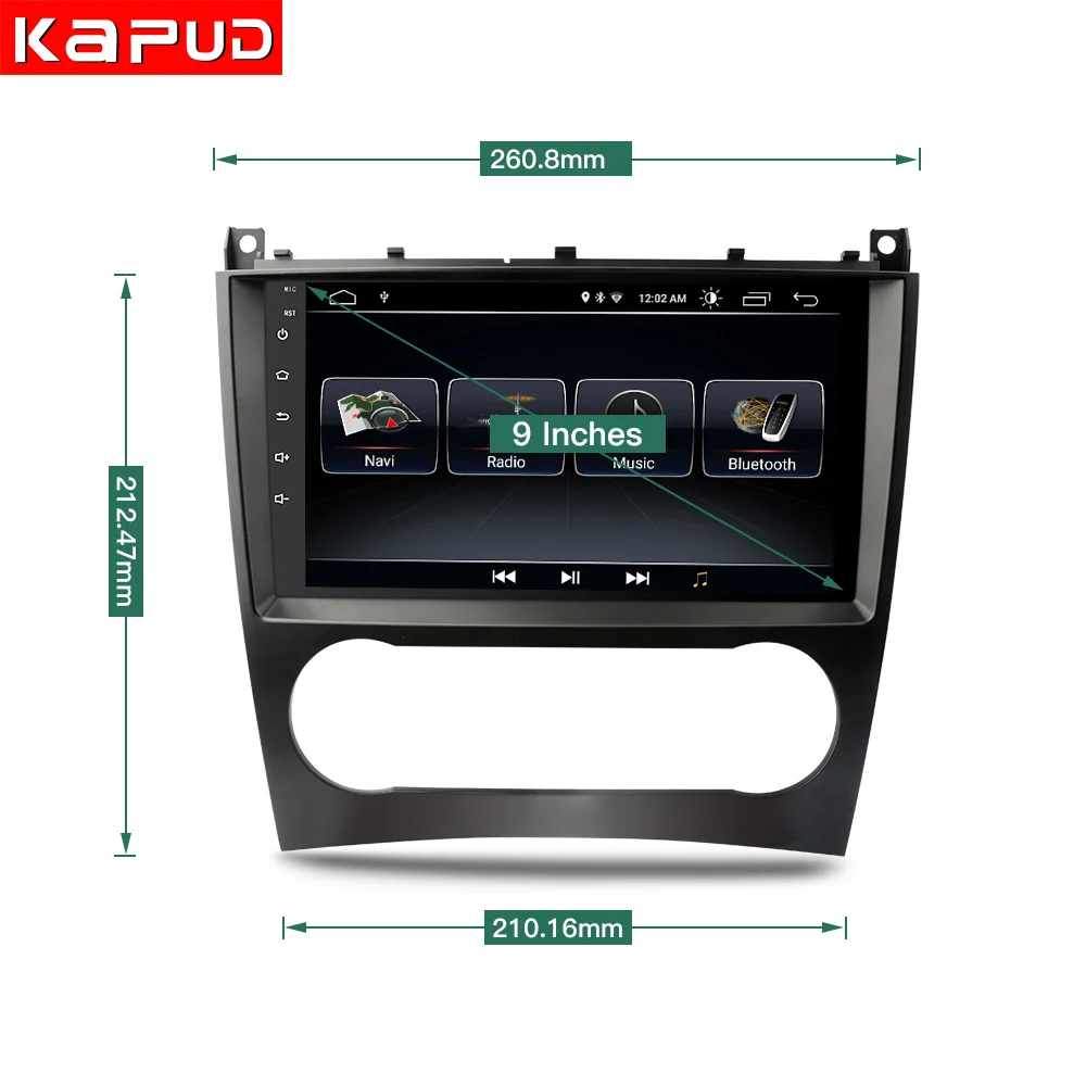 9 дюймовый навигационный плеер Kapud Авторадио стерео Android 10 0 для Mercedes Benz W203 CLKW203 C200