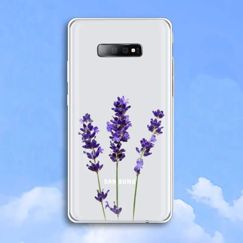 

Simple Lavender Purple Flowers Phone Case Transparent For Samsung Galaxy A 71 21s S note 8 9 10 plus 20 ultra