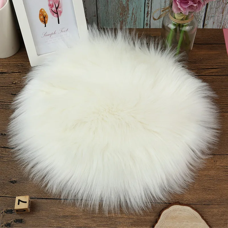 

Removable Seat Cushion Slipcovers Soft Fur Chair Cover 30X30cm Winter Spring Chair Seat Covers Protector Pad Floor Mat Carpet