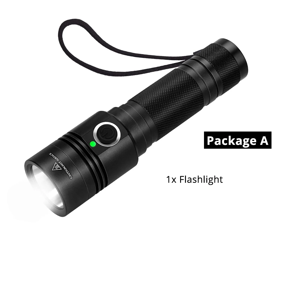 USB rechargeable LED Bicycle light 4 lighting mode super bright flashlight use 18650 battery for night riding, camping, etc - Цвет: Package A