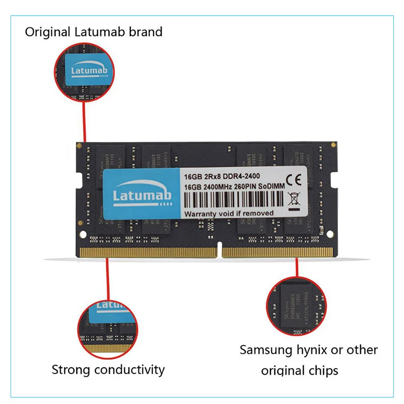 Latumab Новая память для ноутбука 16 ГБ 32 DDR4 2400 МГц оперативная So Dimm 260 Pins