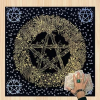 60cmx60cmtarot card cloth tablecloth pentagram velvet divination tapestry pentagram tablecloth crystal grid tarot tablecloth