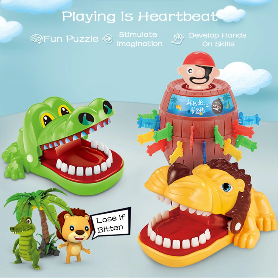 Игрушка для рота стоматолога кусания пальцев Большой крокодил тянущиеся зубы
