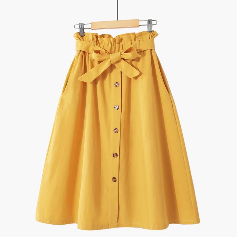 

Dasswei Elastic High Waist Solid Skirt For Women 2022 Summer Autumn Casual Elegant Midi Knee Length Female Pleated School Skirt