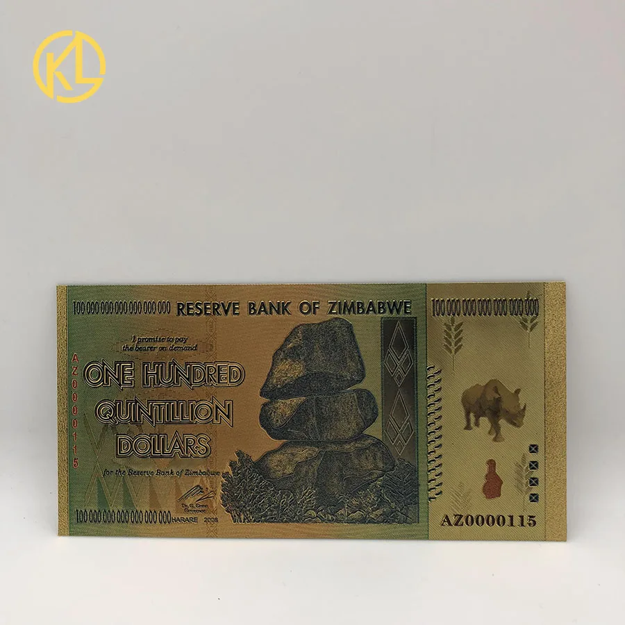 100Quintillion115 Золотая Серебряная фольга Dragon One Centillion 100 триллион Quintillion Decillion 5 восьмиугольников vigintillion долларов, Банкнота из Zimbabwe Виа - Цвет: 100Quintillion115
