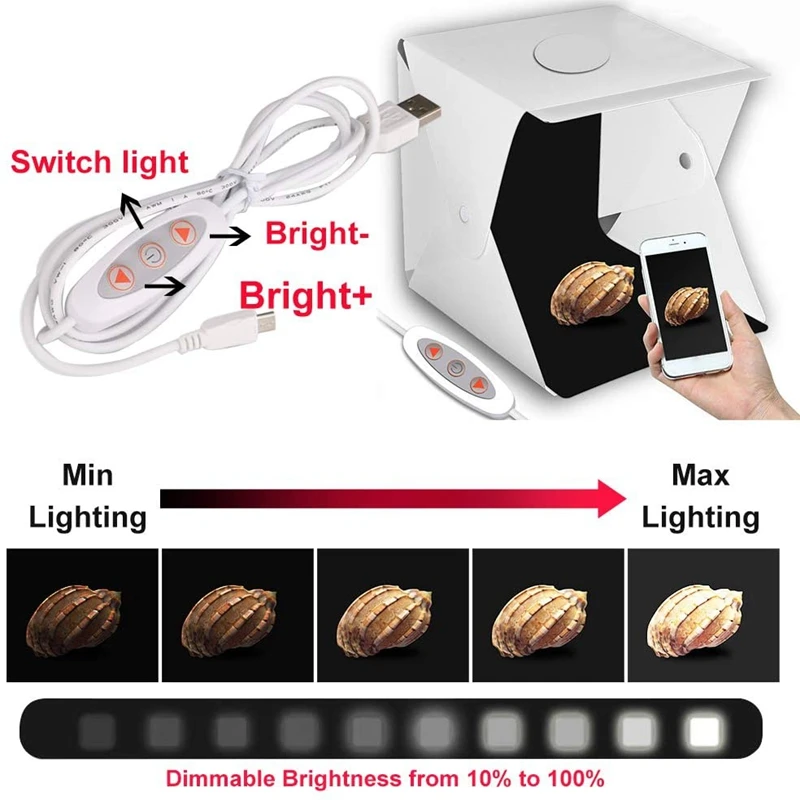 Светильник тбокс для фотосъемки складной портативный комплект с верхним