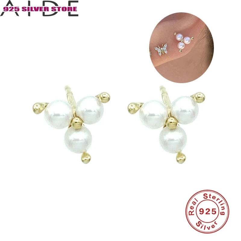 

Aide Luxury Stud Earrings For Dating 2021 Fashion Boucle D'oreille Femme Single Pearl Earring For Women Fine Jewelry Accessories