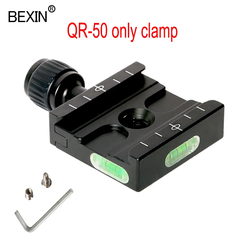 BEXIN QR50 штатив с шаровой головкой адаптер pu50 RRS quick shot быстросъемный зажим пластина зажим для Arca swiss dslr сферическая головка с камерой - Цвет: only clamp