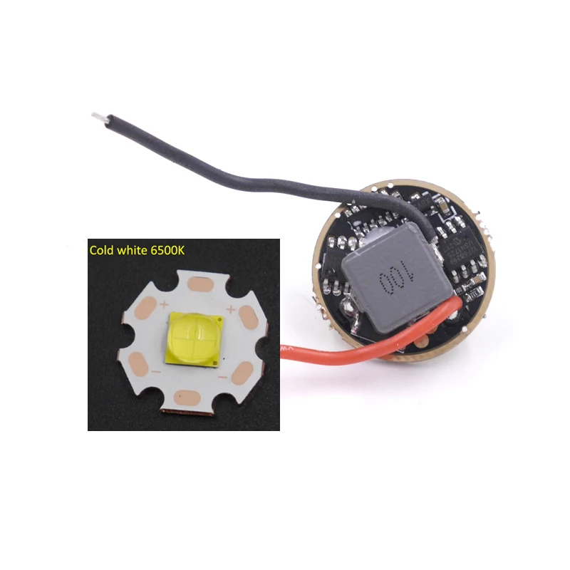 driver with 6500K 22 мм Cree XHP70 XHP70.2 светодиодный драйвер 8-Mode(2 группы) Выход DC 6V вход DC6V-12.6V 5A освещение доска для фонарика - Цвет: driver with 6500K