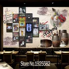Европейский ретро пивной баррель кирпичная настенная бумага кофейное вино фрески музыкальный бар снэк-бар ресторан промышленный Декор настенная бумага 3D