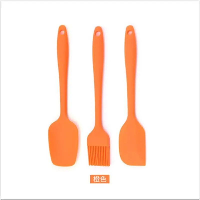 

Baking Tools Three Piece Kitchen Silicone Brush Household Integrated Silicone Scraper Silicone Barbecue Brush