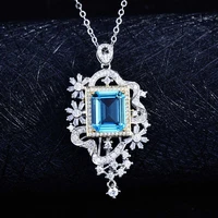 hoyon new sky city necklace sky blue topaz pendant emerald amethyst lemon yellow pendant necklace for woman
