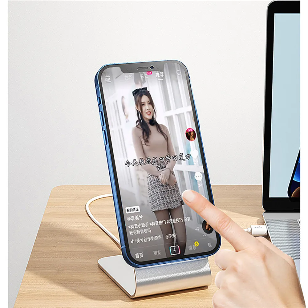 

Suspended Charger Bracket Phone Holder for iPhone 12 Pro Max /12 mini Desktop Wireless Charging Mount Stand Holder