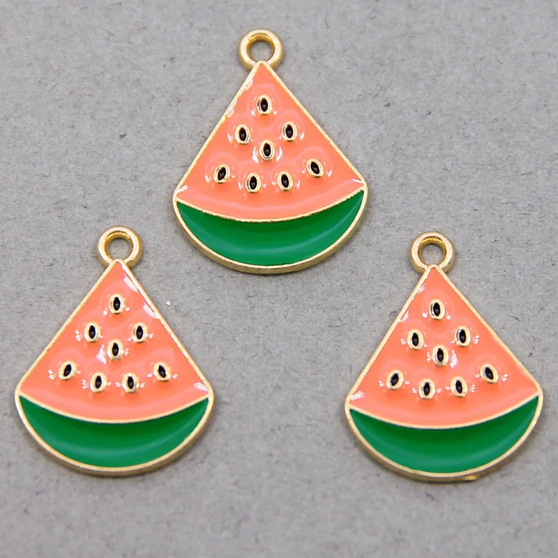 6 шт./лот милые эмалевые подвески для сережек ожерелье фрукты Клубника арбуз