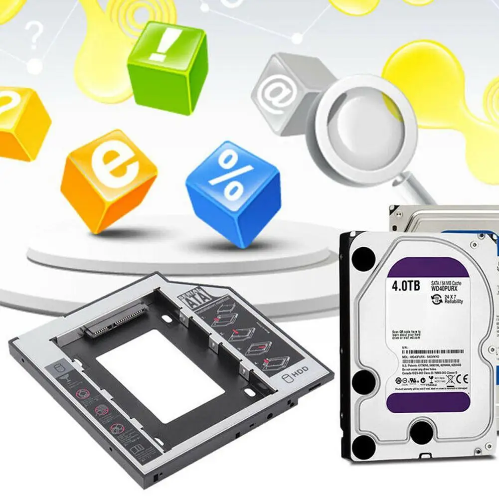 2nd HDD Caddy 9,5 мм SATA на SATA 3,0 для 2," 2 ТБ SSD Корпус HDD жесткий диск Корпус для ноутбука нечетный DVD-ROM Оптический отсек