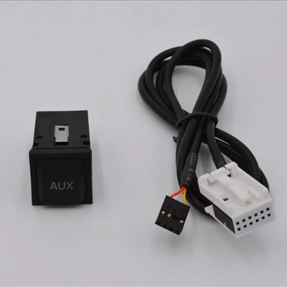

12Pin автомобиля AUX адаптер 3,5 мм AUX Порты и разъёмы Панель автомобиля MP3 переключатель стереосистемы для Volkswagen VW GOLF MK6 Passat RCD510/310/300
