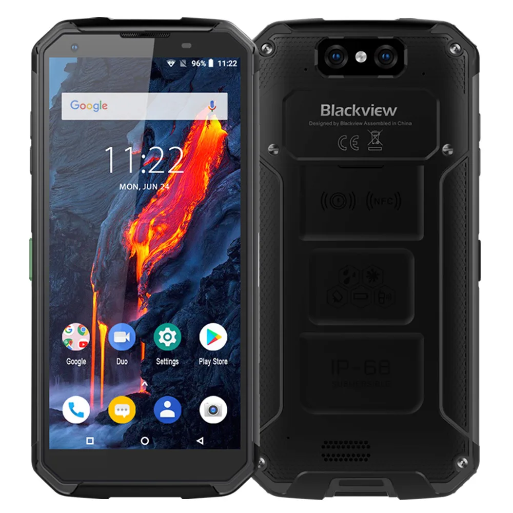 Черный Blackview BV9500 Plus IP68 водонепроницаемый смартфон Helio P70 Восьмиядерный 10000 мАч 5,7 дюймов FHD 4 Гб+ 64 ГБ Android 9,0 мобильный телефон - Цвет: Черный