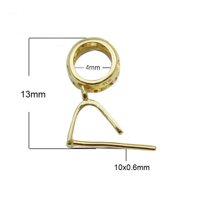 14k gold plated Beadsnice твердый Серебряный 925 кулон клип-пинч фурнитура ювелирный Соединитель Кулон застежки на ожерелье для изготовления подвесок ID34628 - Цвет: 14k gold plated
