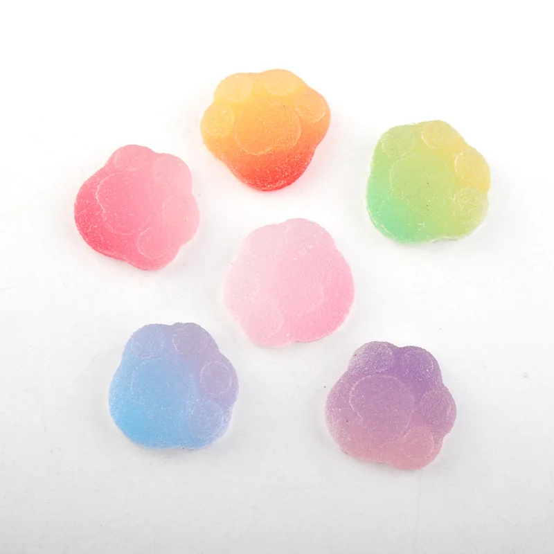 

20pcs Resin Cat's Paw Gummy Cabochon for Jewelry Making Hairpin Hair Accessories Handmade Diy Epoxy Phone Case Patch Decoration