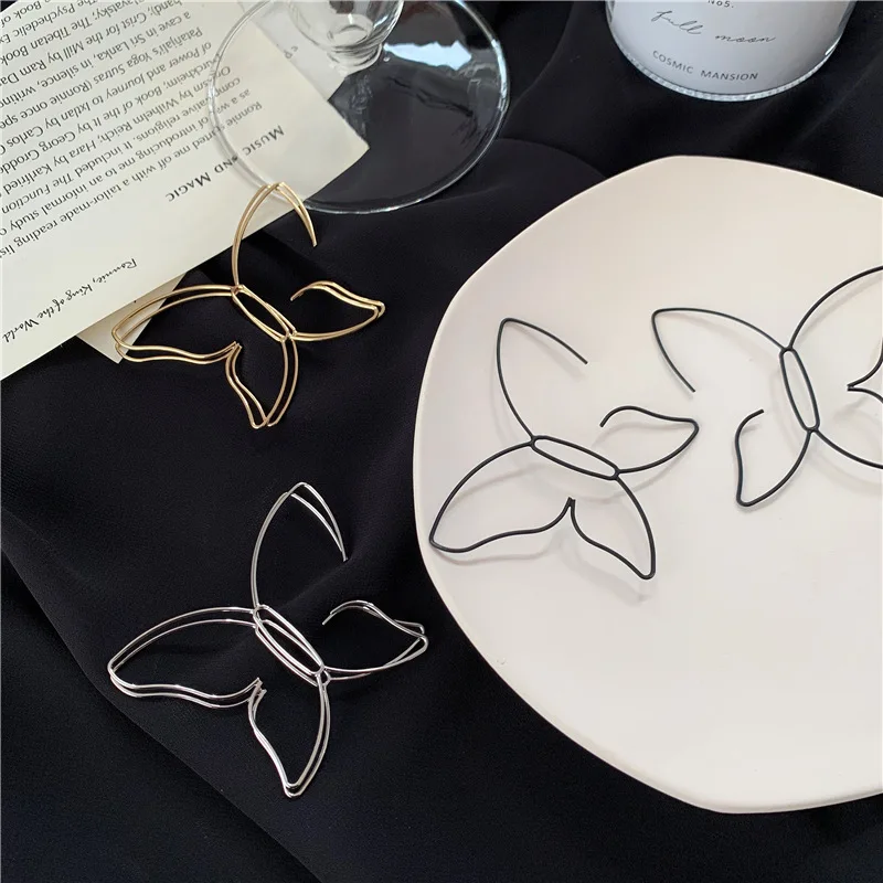 Модные ретро большие серьги-гвоздики с бабочками женские ювелирные изделия