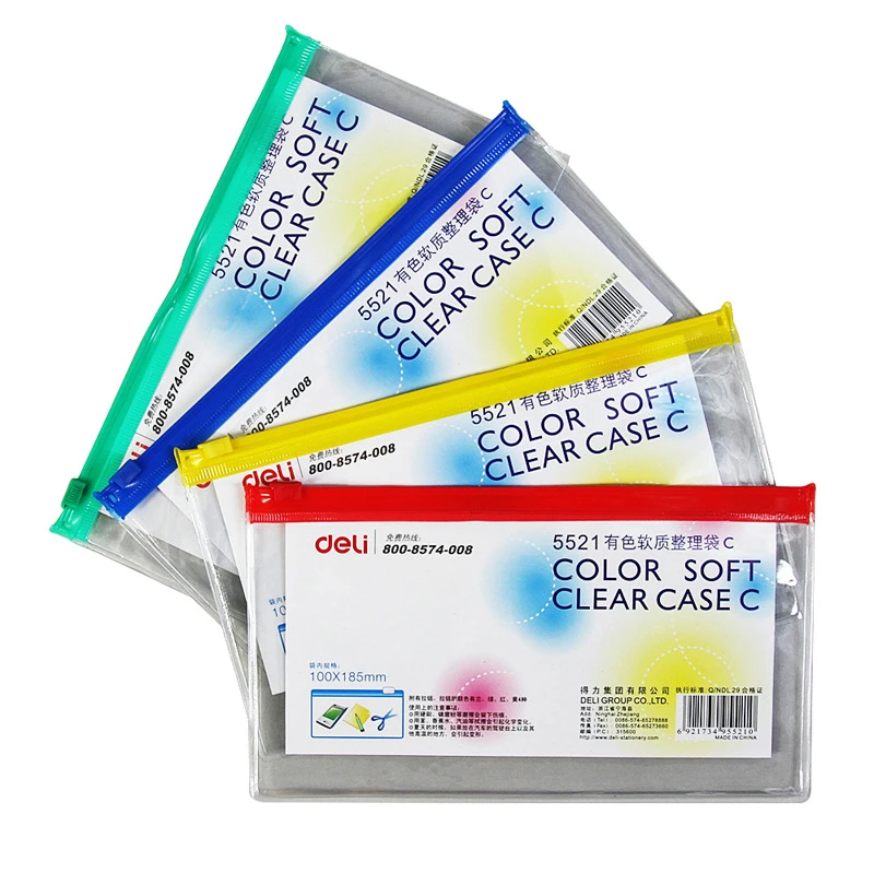 

DL The 5521 file bag transparent zipper can put the check size data bag file to arrange Stationery for office supplies students