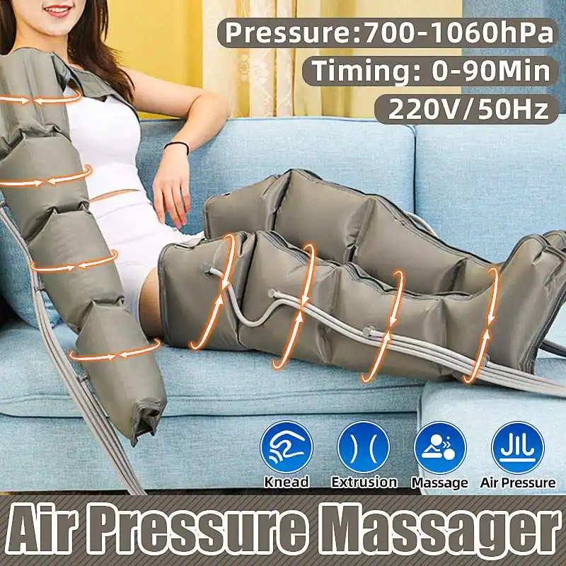 

8 Air bags Electric Air Compression Massager Tall Man Waist Leg Pump Wraps Foot Ankles Calf Massage Presoterapia Pain Relaxation