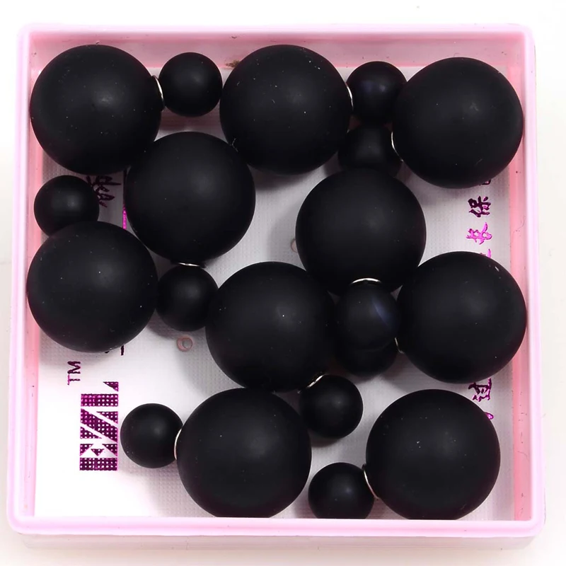 Frosted black Miasol 3 пары двухсторонние жемчужные серьги-гвоздики большой маленький круглый шар имитация жемчуга Серьги пусеты ювелирные изделия - Окраска металла: Frosted black