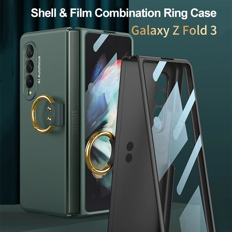 

Оригинальный чехол GKK для Samsung Galaxy Z, складной чехол для телефона с внешней защитой экрана, жесткий чехол с кольцом на палец для Samsung Z, складно...