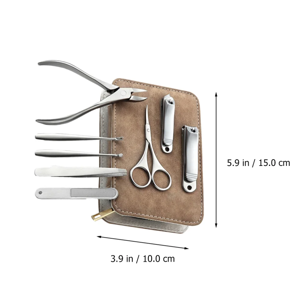 

1 Set Stainless Steel Nail Clipper Kit Toe Nail File Manicure Tool for Adult Use