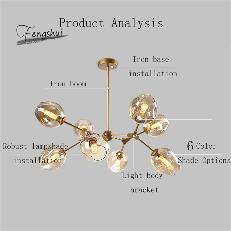 Modern LED Pendant Lamps Dining Room Bedroom Living Indoor Light Lighting Clear Bubble Glass Ball Kitchen Fixtures | Освещение