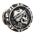 Кольцо с белым камнем в стиле панк-рок для мужчин и женщин, обручальное вечернее ювелирное изделие с черепом, 1 шт., 2020