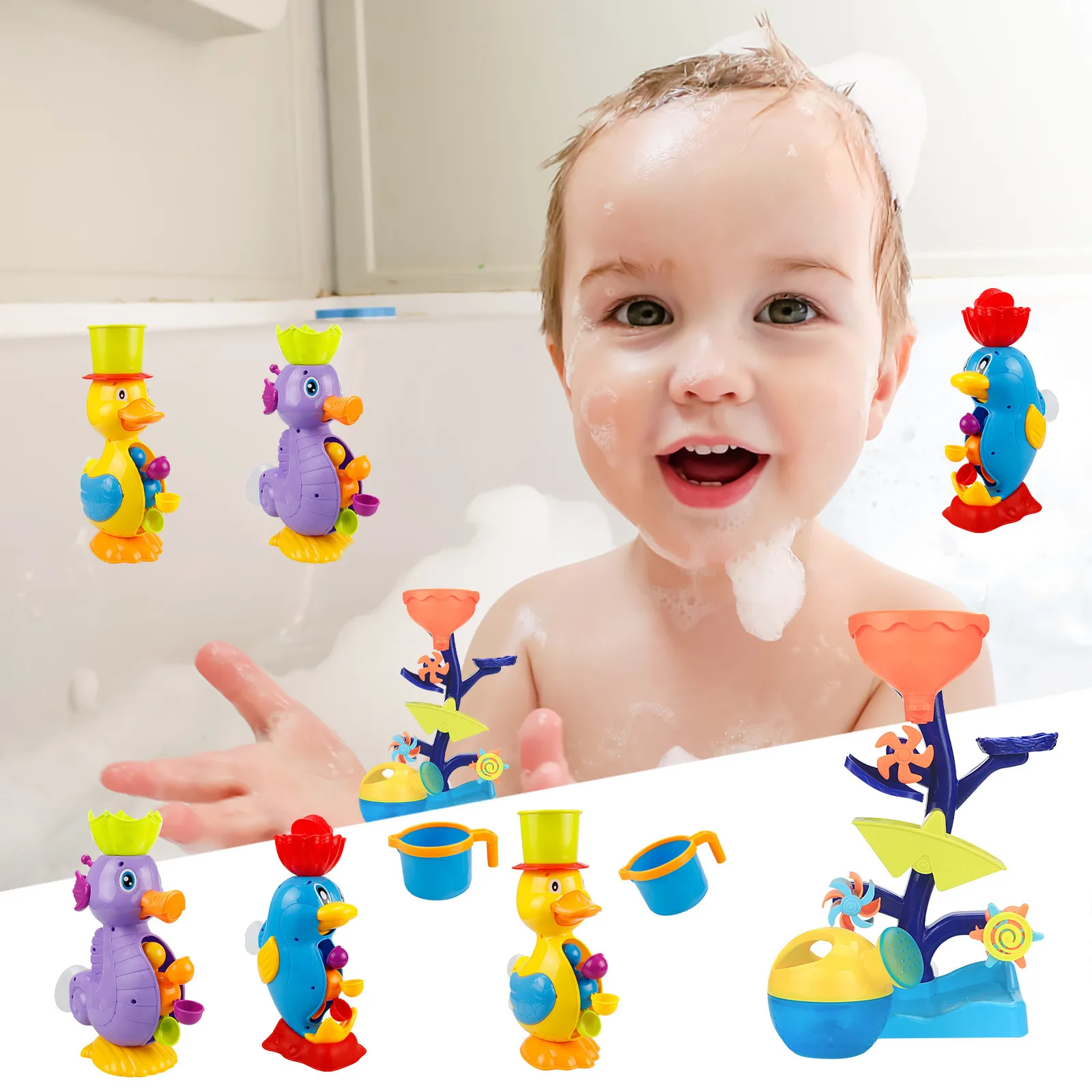 

11inch Baby Bathing Waterwheel Bathing Waterwheel For Children Playing Bathroom Water Toys Super Interactive Bathtub Water Fun