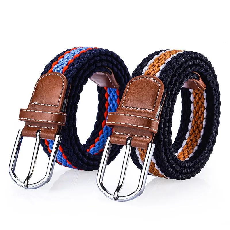 2021 эластичный ремень вязаный холщовый декоративный женский с пряжкой язычком